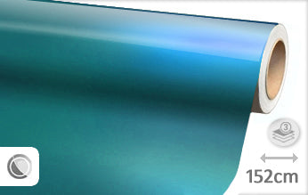 Glans metallic li. blauw wrapfolie 152CM - COLLETTI.nl