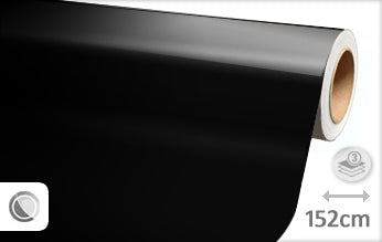 Glans zwart wrapfolie 152CM