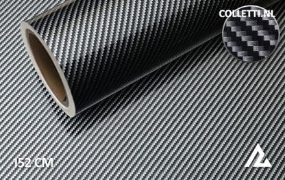 Carbon zwart 2D wrapfolie 152CM - COLLETTI.nl