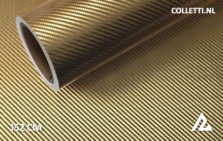 Carbon goud chroom 3D wrapfolie 152CM - COLLETTI.nl