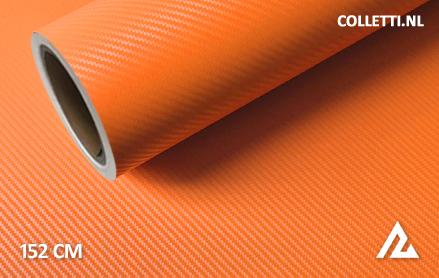 Carbon oranje 3D wrapfolie 152CM - COLLETTI.nl