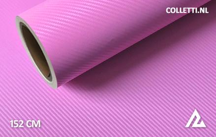 Carbon roze 3D wrapfolie 152CM - COLLETTI.nl