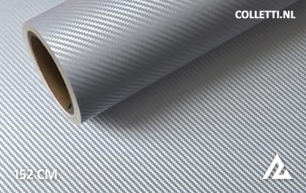 Carbon zilver 3D wrapfolie 152CM - COLLETTI.nl