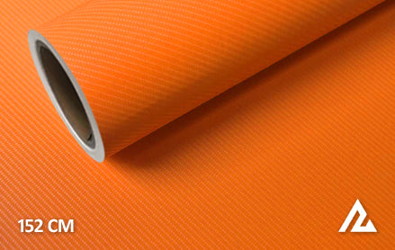 Carbon oranje 4D wrapfolie 152CM - COLLETTI.nl