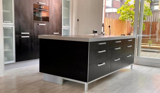 BLACK / ZWART LEATHER LEER (DIK) 45CM