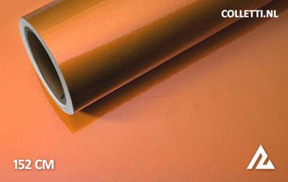 Glans metallic oranje wrapfolie 152CM - COLLETTI.nl