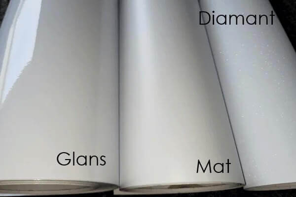 Vergelijk Glans - Mat - Diamant Wit wrapfolie 152CM - COLLETTI.nl