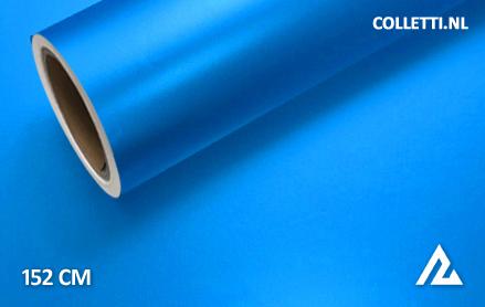 Mat chroom li. blauw wrapfolie 152CM - COLLETTI.nl