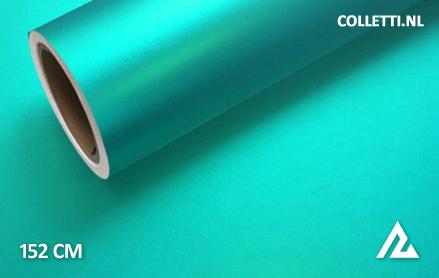 Mat chroom turquoise wrapfolie 152CM - COLLETTI.nl