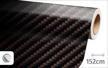 Carbon bruin glans 2D wrapfolie 152CM